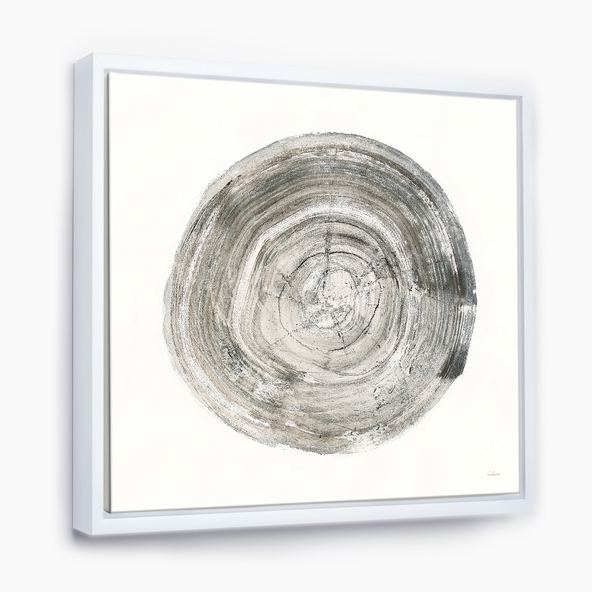 Designart ' Circle natural elements IV ' Farmhouse Framed Canvas