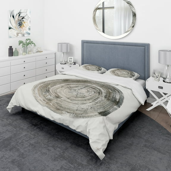 Designart 'Circle natural elements IV' Geometric Duvet Cover Set