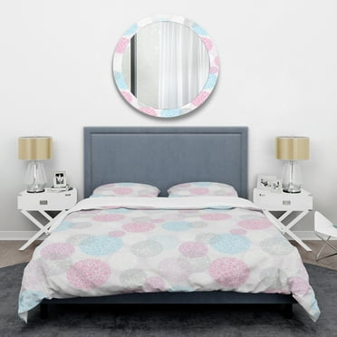 Designart 'Circular Abstract Retro Geometric III' Mid-Century Modern Duvet Cover Set
