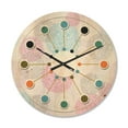thumbnail image 1 of Designart 'Circular Abstract Retro Pattern Geometric III' Mid-Century Modern Wood Wall Clock, 1 of 5