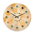 thumbnail image 1 of Designart 'Circular Abstract Retro Pattern Geometric IX' Mid-Century Modern Wood Wall Clock, 1 of 5