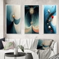 thumbnail image 1 of Designart "Circular Blue Desires Abstract Secrets V" Modern Geometric Framed Wall Art Set Of 3 - Blue Abstract Frame Canvas Set For Living Room Decor, 1 of 7