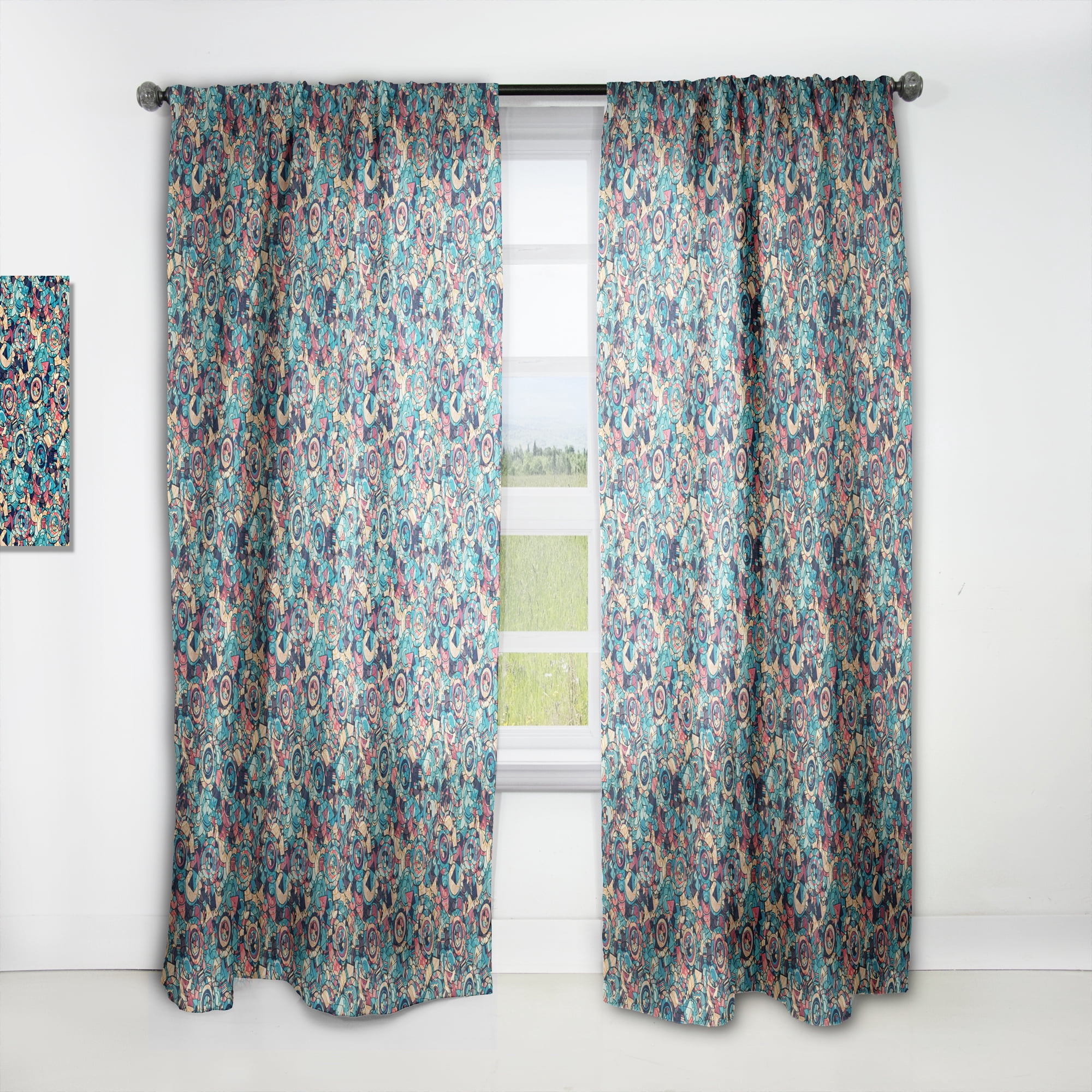 Designart 'Circular Geometric Pattern' Modern & Contemporary Curtain Panel