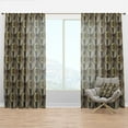 thumbnail image 1 of Designart 'Circular Geometric Retro Pattern Abstract I' Mid-Century Modern Curtain Panel, 1 of 4