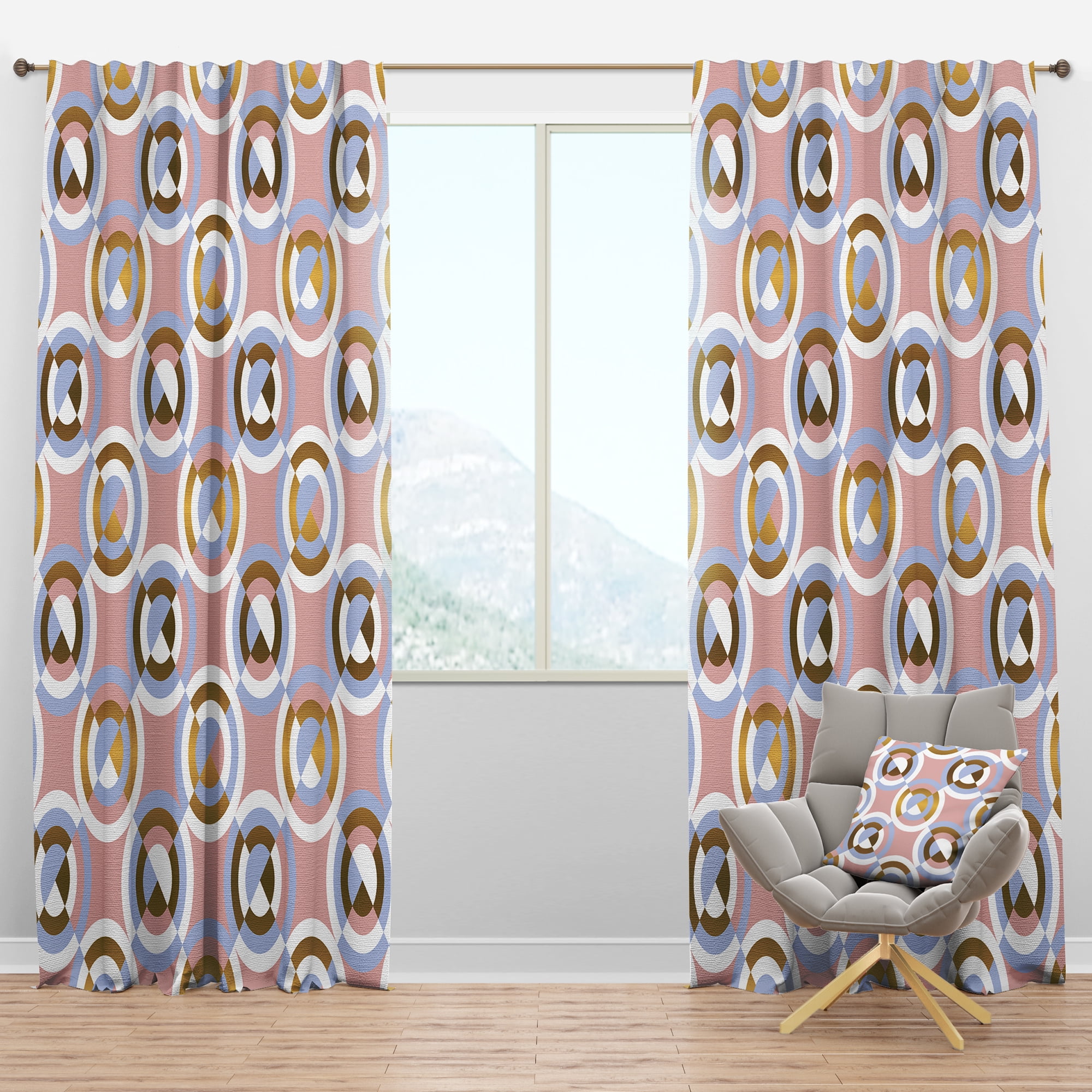 Alishomtll 4 Pcs Abstract Mid Century Shower Curtain