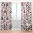 thumbnail image 1 of Designart 'Circular Geometric Shapes Retro pattern I' Mid-Century Modern Blackout Curtain Panel, 1 of 4