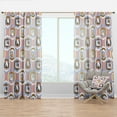 thumbnail image 1 of Designart 'Circular Geometric Shapes Retro pattern I' Mid-Century Modern Curtain Panel, 1 of 4