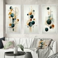 thumbnail image 1 of Designart "Circular Geometry Minimal Retro Sweet Serenity II" Modern Geometric Framed Wall Art Set Of 3 - White Abstract Frame Canvas Set For Living Room Decor, 1 of 7
