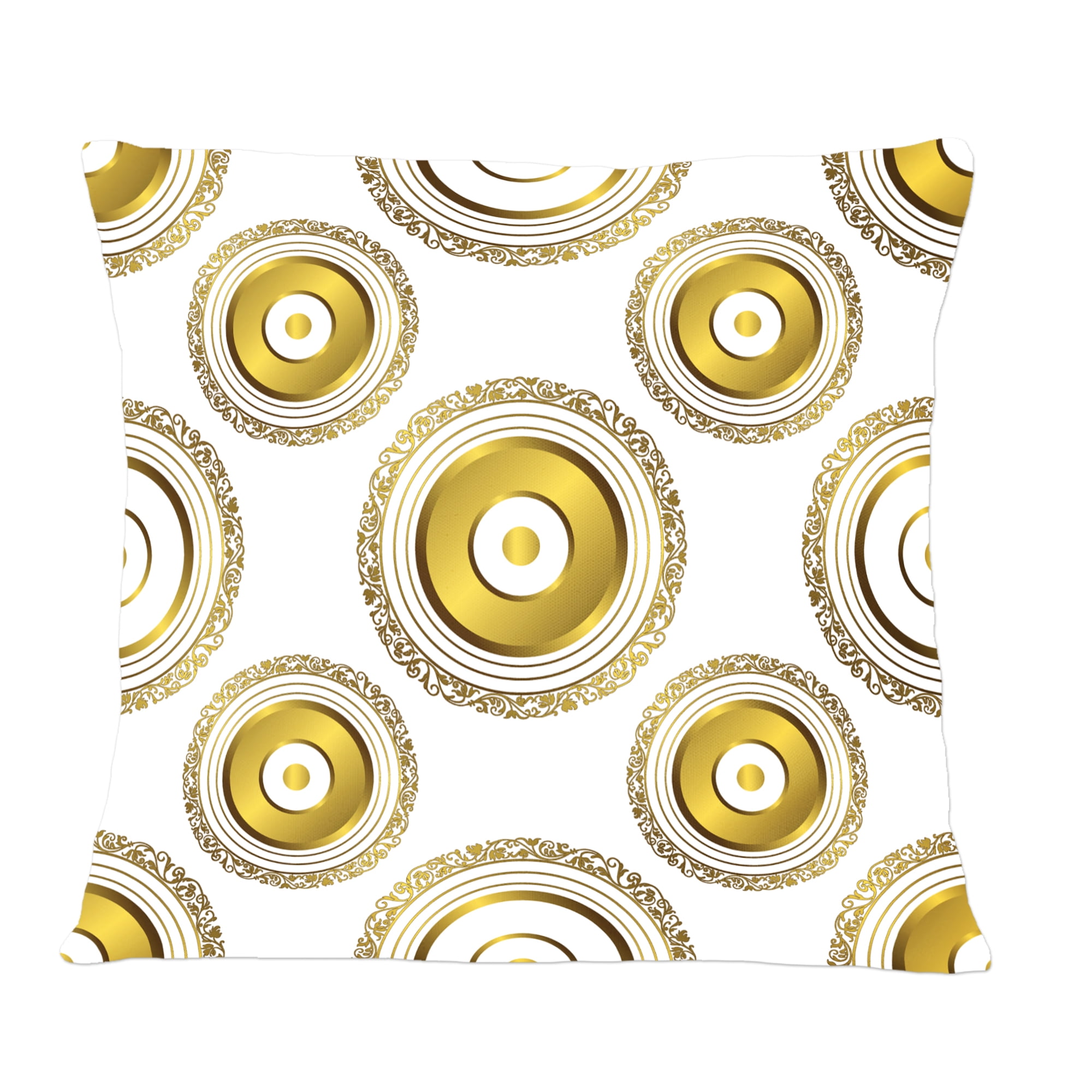 Designart Circular Golden Pattern I ' Mid-Century Modern Throw Pillow - 12x20