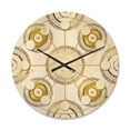 thumbnail image 1 of Designart 'Circular Golden Retro Pattern I ' Mid-Century Modern Wood Wall Clock, 1 of 5