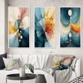 thumbnail image 1 of Designart "Circular Harmony Contemplating Divinity IV" Modern Geometric Framed Wall Art Set Of 3 - Turquoise Abstract Frame Canvas Set For Living Room Decor, 1 of 7