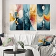 thumbnail image 1 of Designart "Circular Harmony Contemplating Divinity IV" Modern Geometric Wall Art Set Of 3 - Turquoise Abstract Canvas Set For Living Room Decor, 1 of 7