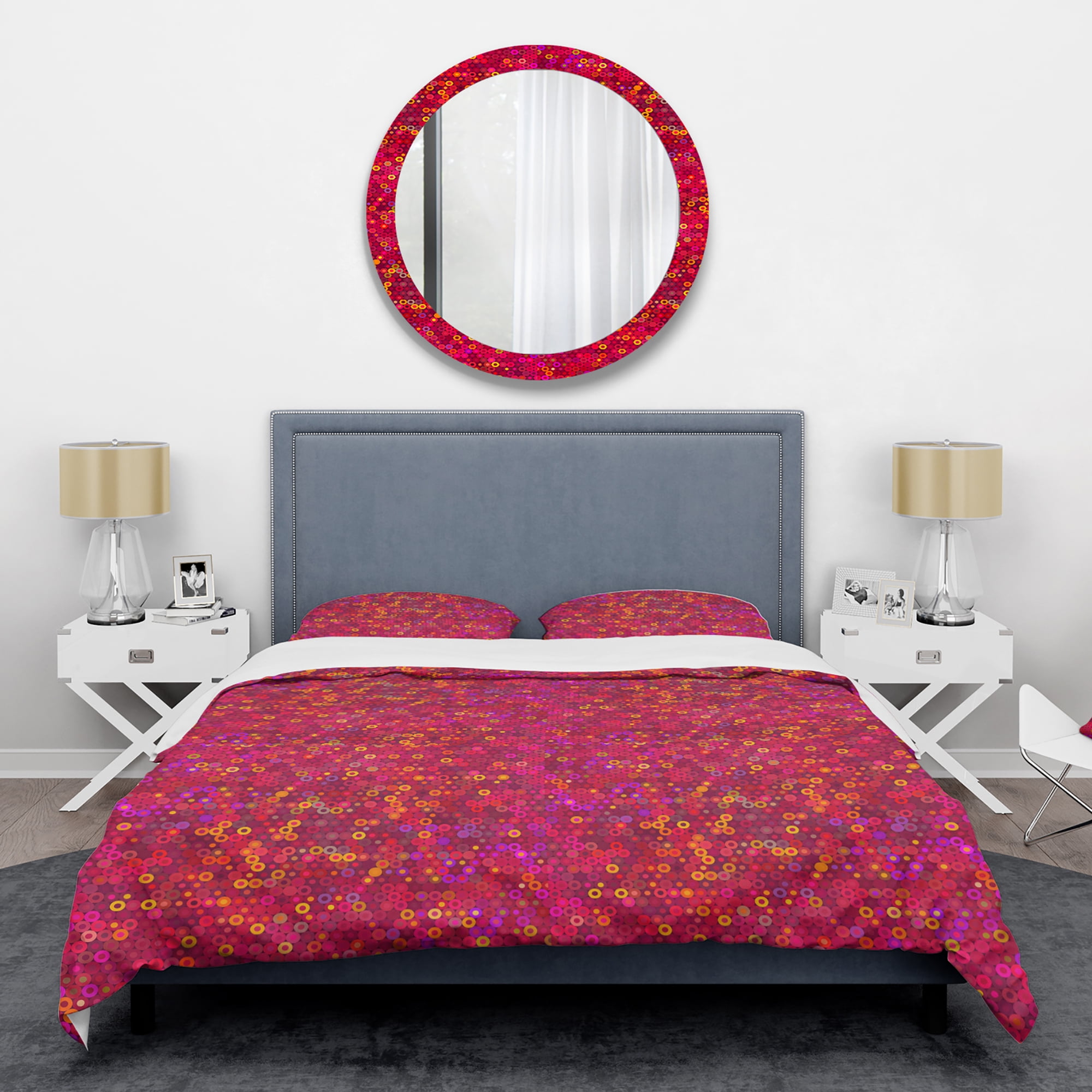 Designart 'Circular Retro Design III' Mid-Century Modern Duvet Cover Set
