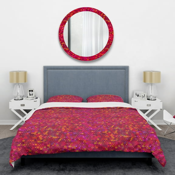 Designart 'Circular Retro Design III' Mid-Century Modern Duvet Cover Set