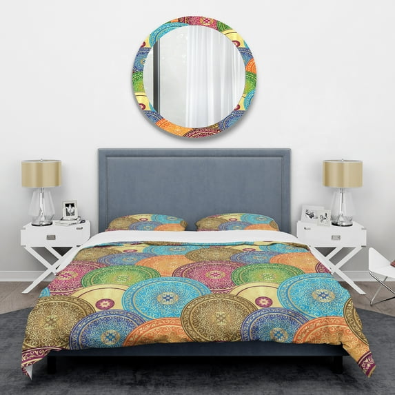 Designart 'Circular Retro Design IV' Mid-Century Modern Duvet Cover Set
