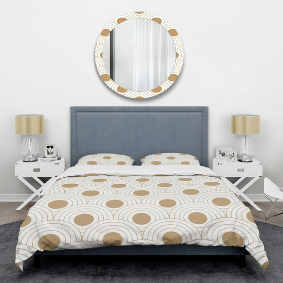 Designart 'Circular Retro Design' Mid-Century Modern Duvet Cover Set
