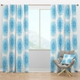 thumbnail image 1 of Designart 'Circular Retro Geometric In Blue' Mid-Century Modern Blackout Curtain Panel, 1 of 4