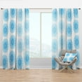 thumbnail image 1 of Designart 'Circular Retro Geometric In Blue' Mid-Century Modern Curtain Panel, 1 of 4