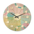 thumbnail image 1 of Designart 'Circular Retro Geometry' Mid-Century Modern Wood Wall Clock, 1 of 5