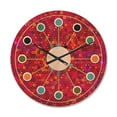 thumbnail image 1 of Designart 'Circular Retro Pattern Design II' Mid-Century Modern Wood Wall Clock, 1 of 5