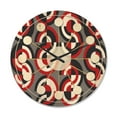 thumbnail image 1 of Designart 'Circular Retro Pattern Geometrical' Mid-Century Modern Wood Wall Clock, 1 of 5