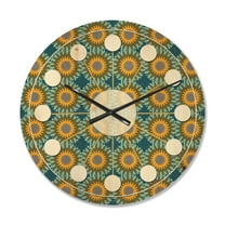 Designart 'Circular Retro Pattern II' Mid-Century Modern Wood Wall Clock