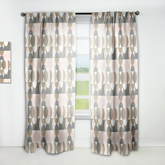 Designart 'Circular Retro Pattern IV' Mid-Century Modern Curtain Panel