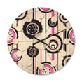 thumbnail image 1 of Designart 'Circular Retro Pattern' Mid-Century Modern Wood Wall Clock, 1 of 5