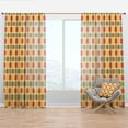 thumbnail image 1 of Designart 'Circular Retro Pattern VII' Mid-Century Modern Curtain Panel, 1 of 4