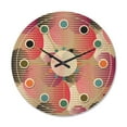 thumbnail image 1 of Designart 'Circular Retro Pattern VIII' Mid-Century Modern Wood Wall Clock, 1 of 5