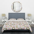 thumbnail image 1 of Designart 'Circular geometric shapes pattern' Mid-Century Modern Duvet Cover Set, 1 of 4