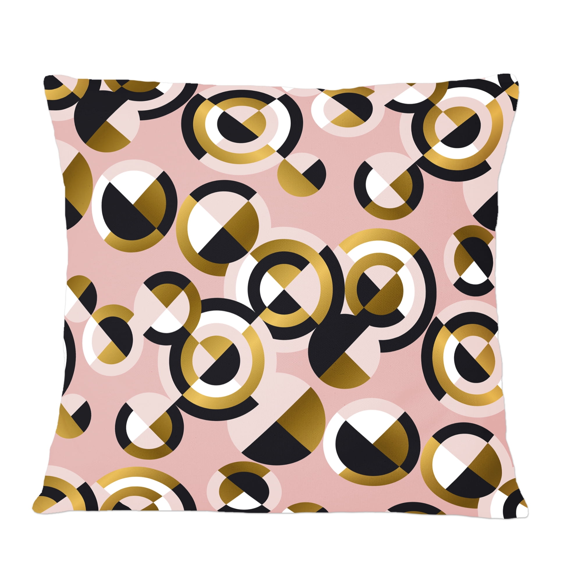 Designart Circular geometric shapes retro pattern' Mid-Century Modern Throw Pillow - 12x20