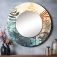 thumbnail image 1 of Designart "Citrus Frond Imagination" Floral Ferns Round Mirror Wall Decor Modern - Large Orange Round Bathroom Mirror - Round Mirror - 29" x 29", 1 of 6