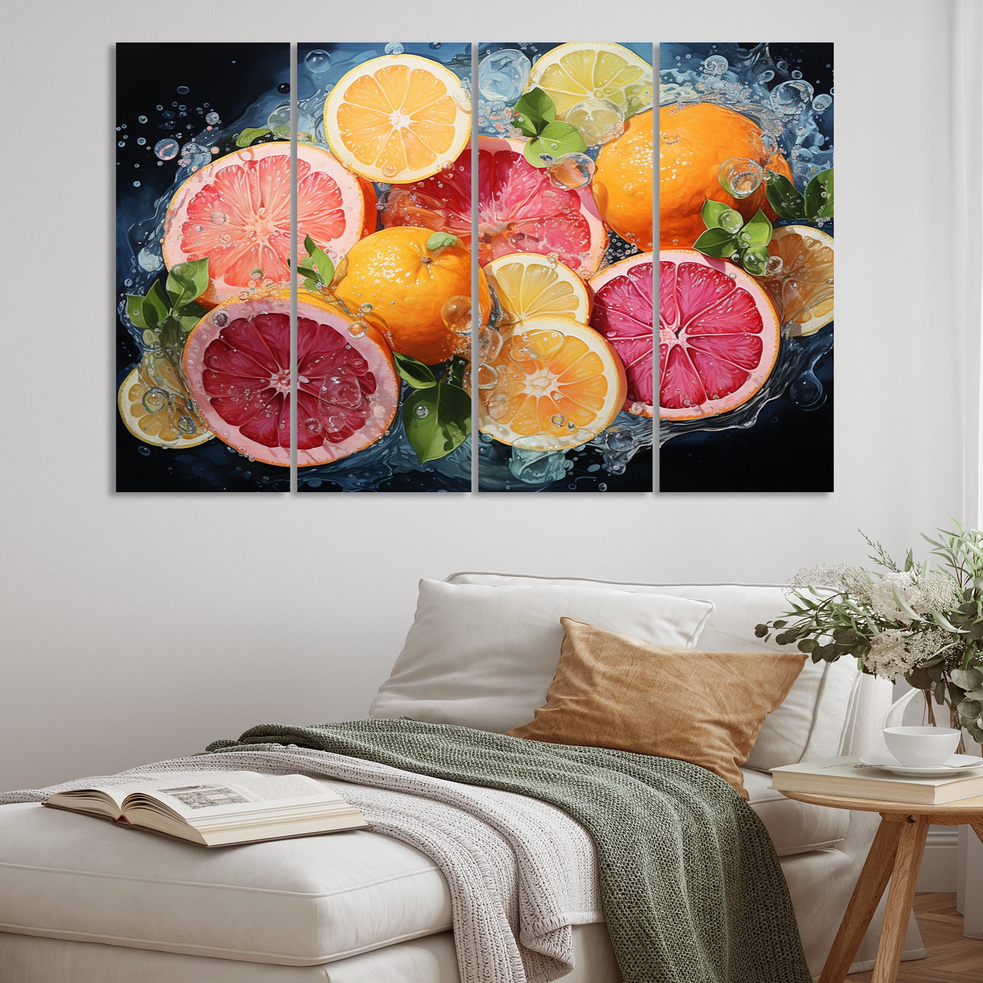 Designart "Citrus from Paradise V" Fruits Metal Wall Art Set