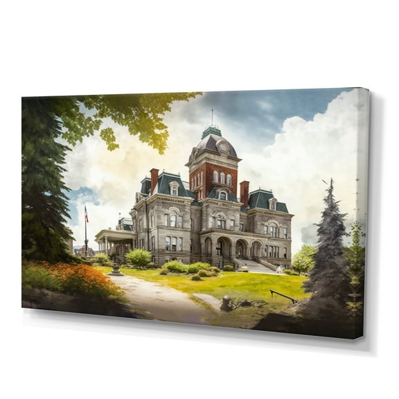 Designart City Hall Building Canvas Wall Art