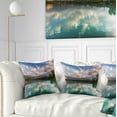 thumbnail image 1 of Designart City Lake with Cloud Reflection - Cityscape Photo Throw Pillow - 16x16, 1 of 5