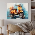 thumbnail image 1 of Designart "City Rides on a Scooter IV" Transportation Metal Art Print, 1 of 5