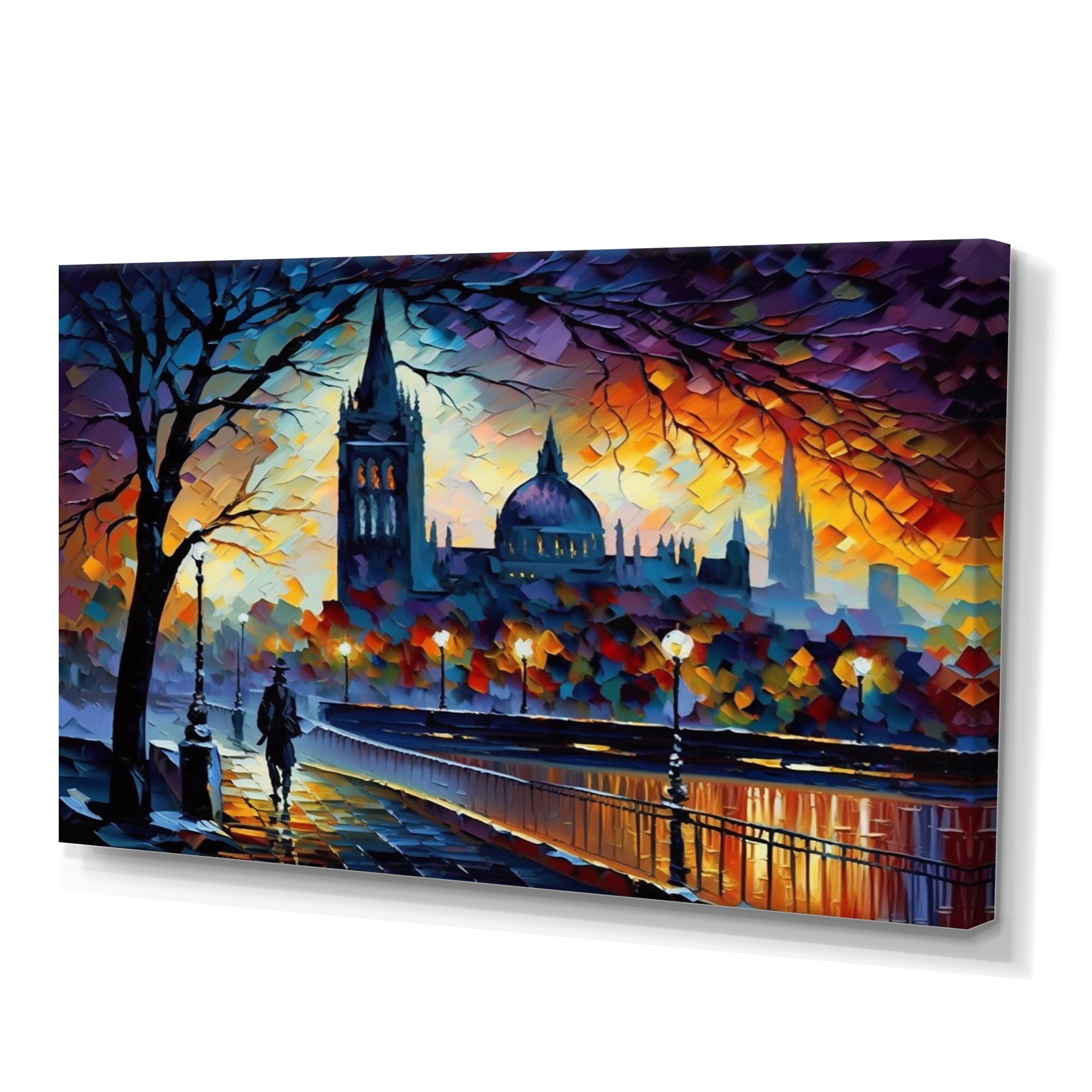 Designart City View In The Fall I Canvas Wall Art
