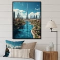thumbnail image 1 of Designart "City of Heights Dubai I" Cityscapes Floater Framed Wall Art Living Room, 1 of 7