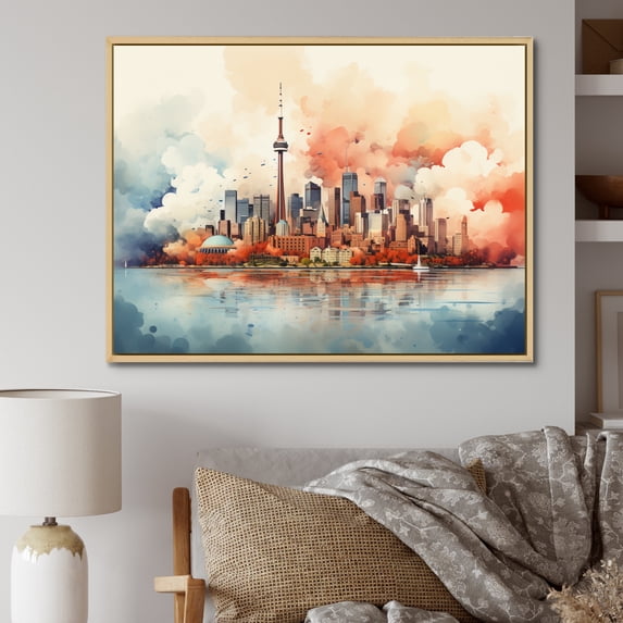Designart "City of Toronto, Canada III" Canada Floater Framed Canvas Wall Art
