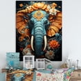 thumbnail image 1 of Designart "Cityscape Of Graffiti Pachyderms" Animals Elephant Canvas Art Print, 1 of 7
