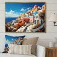 thumbnail image 1 of Designart "Cityscape Popart Colorful Santorini painting I" Santorini Floater Framed Wall Decor, 1 of 7