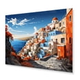 thumbnail image 1 of Designart "Cityscape Popart Colorful Santorini painting III" Santorini Metal Art Print, 1 of 5