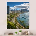 thumbnail image 1 of Designart "Cityscape Spot Honolulu Beautiful wall decor I" Honolulu Metal Wall Art Prints, 1 of 1