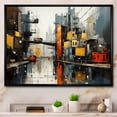 thumbnail image 1 of Designart "Cityscape composition III" Abstract Collages Floater Framed Canvas Wall Art, 1 of 7