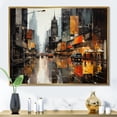 thumbnail image 1 of Designart "Cityscape composition V" Abstract Collages Floater Framed Wall Decor, 1 of 7