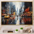thumbnail image 1 of Designart "Cityscape composition VI" Abstract Collages Floater Framed Canvas Art Print, 1 of 7