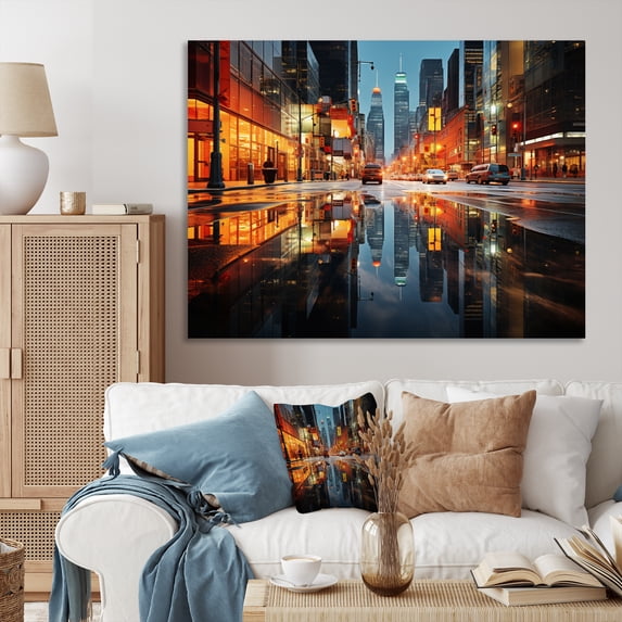 Designart "Cityscape modern Reflections II" Cityscapes Wall Decor