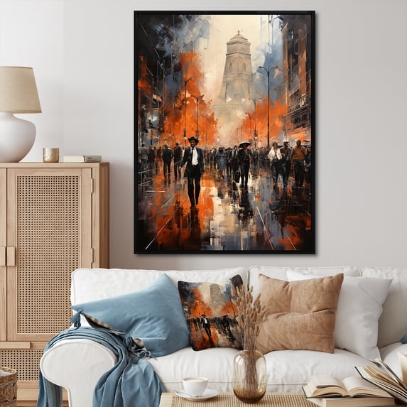 Designart "Civil Rights March African American Perspective II" People Framed Wall Art - Global Black African American Art Entryway Framed Wall Art Print