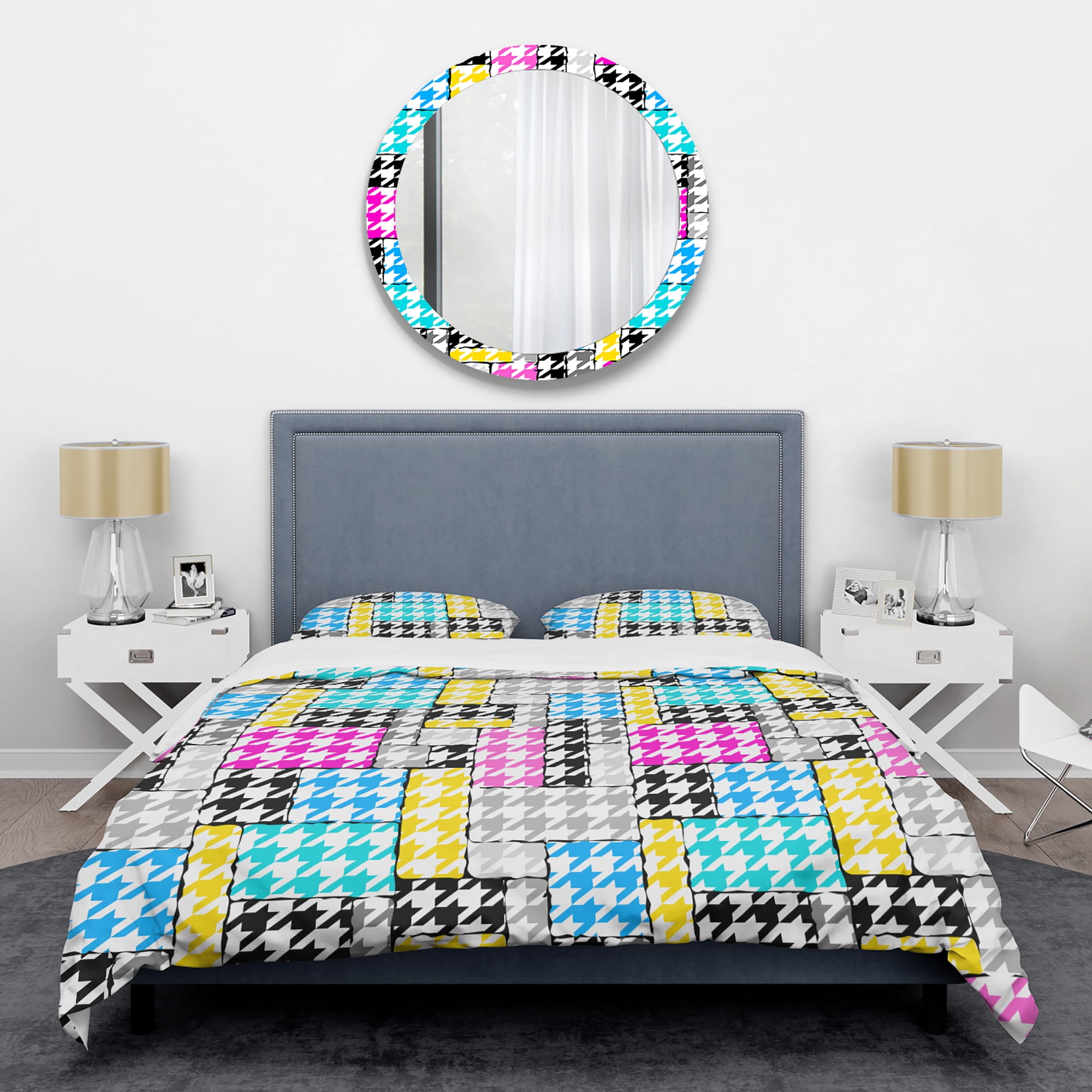 Designart 'Classic Hounds-tooth Pattern II' Mid-Century Modern Duvet Cover Set